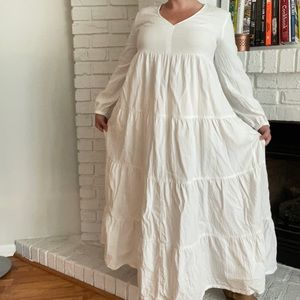 White Cotton Maxi Dress